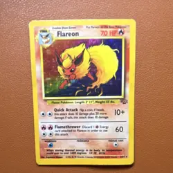 Pokemon TCG Flareon Jungle 3/64 Holo Rare Unlimited 70 HP English 1999 - Image 1