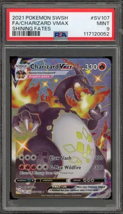 Pokemon Charizard VMAX Shining Fates Full Art #SV107 PSA 9 Mint - Image 1
