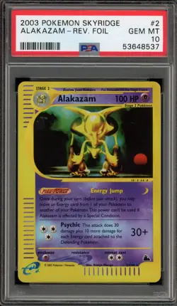 Pokemon Alakazam Skyridge Reverse Holo Rare #2 PSA 10 Gem Mint - Image 1