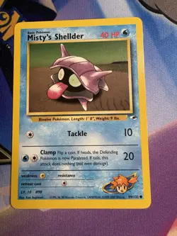 Pokemon TCG Misty's Shellder Gym Heroes 89/132 Unlimited Common NM - Image 1