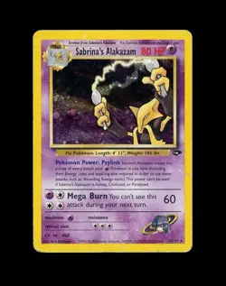 2000 Pokemon GYM CHALLENGE SABRINA’S ALAKAZAM HOLO 16/132 RARE! HP POOR DMG - Image 1
