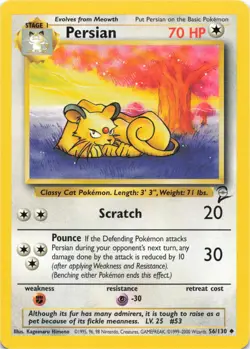 Pokemon - Persian #056/130 - Base Set 2 Uncommon - Image 1