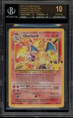 Pokemon Charizard Celebrations Classic Coll. Holo Rare #4 BGS 10 BLACK LABEL - Image 1