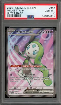 Pokemon Meloetta ex Black Bolt Ultra Rare #159 PSA 10 Gem Mint - Image 1