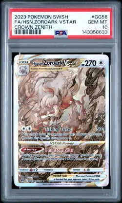 2023 Pokemon Sword And Shield Crown Zenith #GG56 Fa/Hsn.Zoroark Vstar PSA 10 - Image 1
