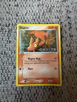 2005 Pokemon EX Deoxys 75/107 Slugma Reverse Holo LP Rare Vintage Card STAMPED - Image 1