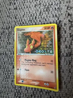 2005 Pokemon EX Deoxys 75/107 Slugma Reverse Holo LP Rare Vintage Card STAMPED - Image 2