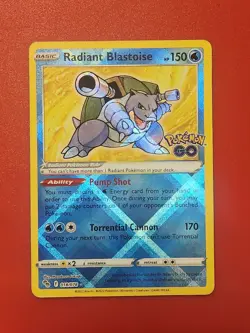 Radiant Blastoise 018/078 Pokemon GO Holo - Image 1