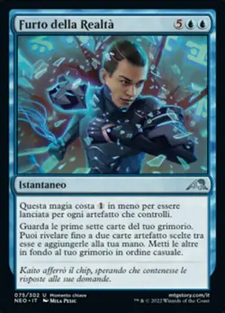 MTG Magic NEO Kamigawa Neon Dynasty - 1x ITA EX 075 U Furto della Realta - Image 1