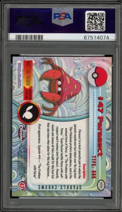 Pokemon Topps Chrome Parasect Sparkle #47 PSA 9 Mint - Image 2