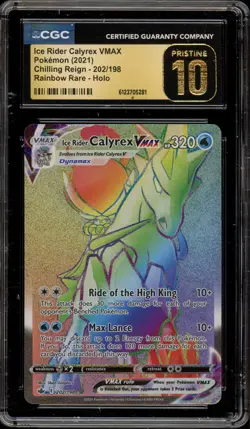 Pokemon Ice Rider Calyrex VMAX Chilling Reign Secret Rare #202 CGC 10 Pristine - Image 1