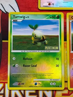 Pokemon (3) Card Lot Platinum Stamp BK Promos - Meowth / Chimchar / Turtwig LP - Image 3