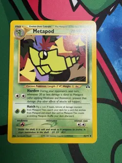 Metapod 42/75 Pokemon TCG Neo Discovery Unlimited Regular Uncommon LP - Image 1