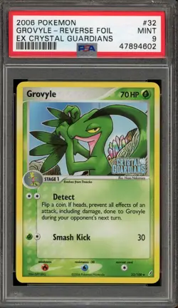 Pokemon Grovyle EX Crystal Guardians Reverse Holo #32 PSA 9 Mint - Image 1