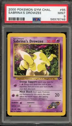 Pokemon Sabrina's Drowzee Gym Challenge Unlimited #95 PSA 9 Mint - Image 1