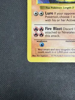 Ninetales 12/102 Base Set Shadowless Holo Rare 80 HP Pokemon TCG Card 1999 - Image 3