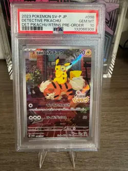 PSA 10 Detective Pikachu Returns Pre-Order Promo 098/SV-P Japanese Pokemon 2023 - Image 1