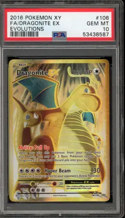 Pokemon Dragonite EX XY Evolutions Full Art #106 PSA 10 Gem Mint - Image 1