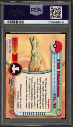 Pokemon Topps Chrome Ninetales Tekno #38 PSA 9 Mint - Image 2