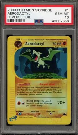 Pokemon Aerodactyl Skyridge Reverse Holo Rare #1 PSA 10 Gem Mint - Image 1