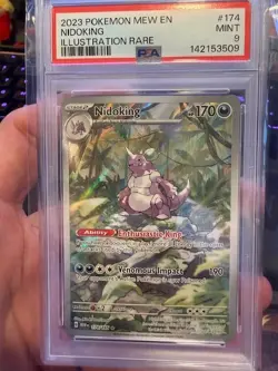 PSA MINT 9 Nidoking IR 174/165 Illustration Rare Pokemon 151 English Graded - Image 1