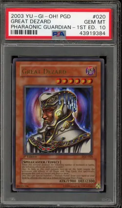 Yu-Gi-Oh! Great Dezard Pharaonic Guardian 1st Edition Ultra Rare PGD-020 PSA 10 - Image 1