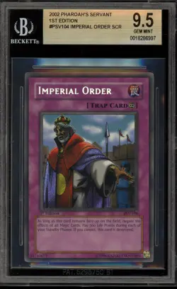 Yu-Gi-Oh! Imperial Order Pharaoh's Servant 1st Ed Secret Rare PSV-104 BGS 9.5 - Image 1