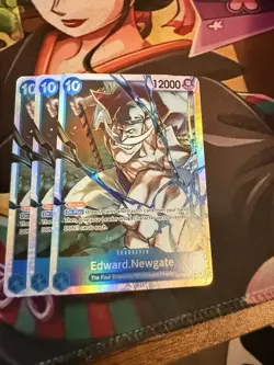 Bandai One Piece OP19 Edward Newgate OP13-042 Holo Blocker English x3 - Image 1