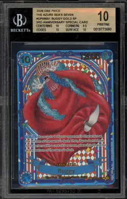 One Piece CCG Buggy 3rd Anniversary Gold Special Card OP09-051 BGS 10 Pristine - Image 1