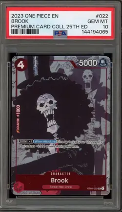 One Piece CCG Brook Premium Card Coll. 25th Edition OP01-022 PSA 10 Gem Mint - Image 1
