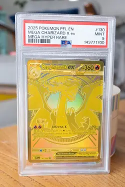 2025 POKEMON PFL EN-PHANTASMAL FLAMES MEGA HYPER RARE MEGA CHARIZARD X EX PSA 9 - Image 1