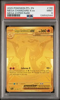 2025 POKEMON PFL EN-PHANTASMAL FLAMES MEGA HYPER RARE MEGA CHARIZARD X EX PSA 9 - Image 1