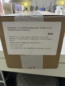 Pokemon Center Brilliant Stars Elite Trainer Box ETB factory Sealed Case of 4 - Image 1
