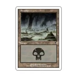 WOTC MtG 7th Ed Swamp #347 (C) (Foil) EX - Image 1