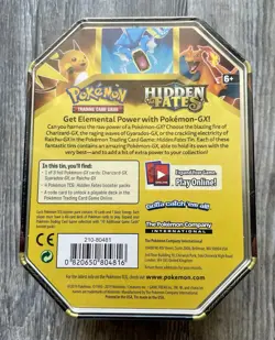 100% Authentic & Factory Sealed Hidden Fates Tin Charizard GX Pokemon Box - Image 2