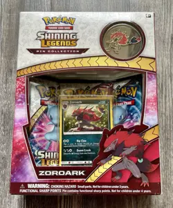 Pokemon TCG Sun & Moon Shining Legends Zoroark Pin Collection Factory Sealed Box - Image 1