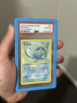 1999 Pokemon 1st Edition Base Set Shadowless Poliwag PSA 10 59/102 GRAY STAMP - Image 3