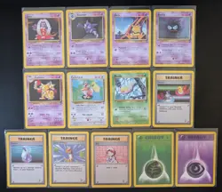 13 Card Pokemon Base Set 2 Lot - Jynx Gastly Haunter Abra Kadabra Weedle + More! - Image 1