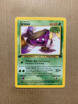 1st Edition Grimer 57/82 Team Rocket - Common Pokemon Card - LP - Image 1