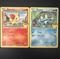 Froakie 22/25 Fennekin 14/25 2021 Pokemon 25th Anniversary Promo Card Lot NM - Image 1