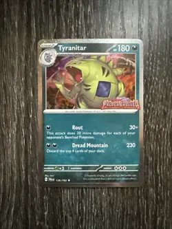 Pokemon TCG Tyranitar Holo Rare Card 135/193 Paldea Evolved Promo Stamped - Image 1