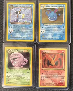 Various Vintage Holo Pokemon Lot 4 Cards - 2002 Dark Blastoise Light Azumarill - Image 1