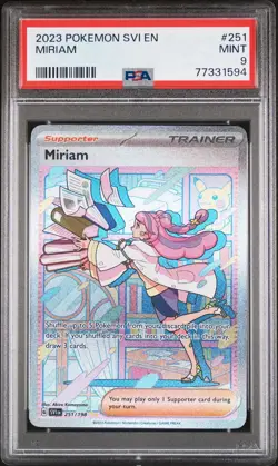 PSA 9 Mint Miriam 251/198 SV Base Special Illustration Rare Pokemon Card - Image 1