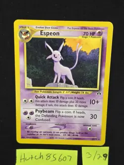 Pokemon Espeon 20/75 Neo Discovery Rare English Regular Card Stage 1 MP/ungraded - Image 1