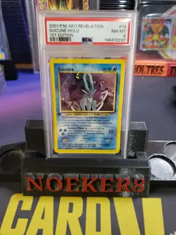 Pokemon Suicune Neo Revelation 1st Edition Holo Rare #14 PSA 8 NM Mint Card Ed - Image 1