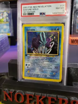Pokemon Suicune Neo Revelation 1st Edition Holo Rare #14 PSA 8 NM Mint Card Ed - Image 2