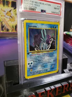 Pokemon Suicune Neo Revelation 1st Edition Holo Rare #14 PSA 8 NM Mint Card Ed - Image 3
