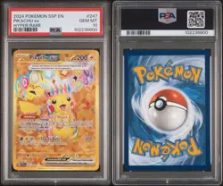 2024 Pokemon Surging Sparks Pikachu EX 247/191 Hyper Rare PSA 10 - Image 3