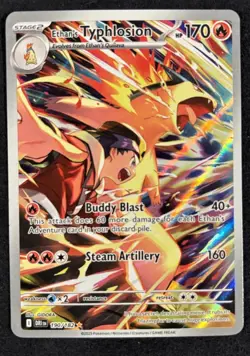 Pokemon TCG Destined Rivals Ethan's Typhlosion Illustration Rare Card 190/182 - Image 1