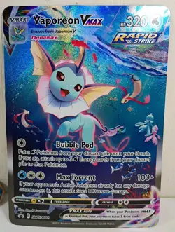 Pokemon Vaporeon VMAX SWSH182 2021 Jumbo/Oversized Card + Pin And Coin See Pics - Image 3